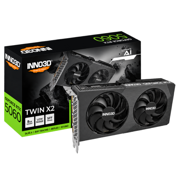 Placa De Vídeo Inno3d Geforce Rtx 5060 Twin X2 8Gb Gddr7 128-Bit Dlss 4