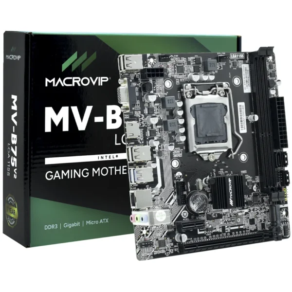 Placa Mãe Macrovip Mv-B75v2 Lga 1155 Ddr3 M.2 Hdmi Vga Micro Atx