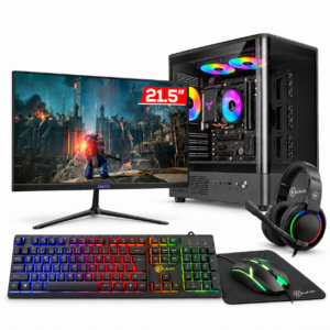 PC Gamer Completo com monitor Mancer de 21,5 polegadas, teclado, mouse, headset e mousepad - avalon
