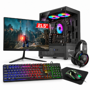PC Gamer Completo com monitor Mancer de 21,5 polegadas, teclado, mouse, headset e mousepad - hakon