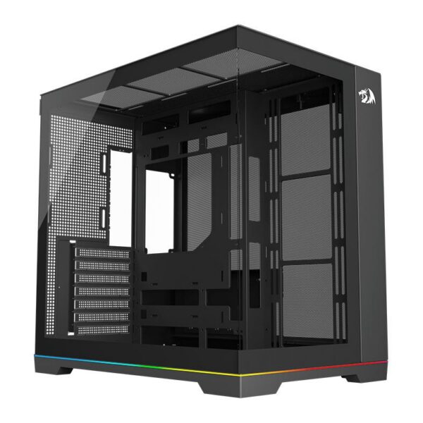 Gabinete Gamer Redragon Scalpel Argb Gc-628 Aquário Atx Vidro Temperado Sem Fans Preto