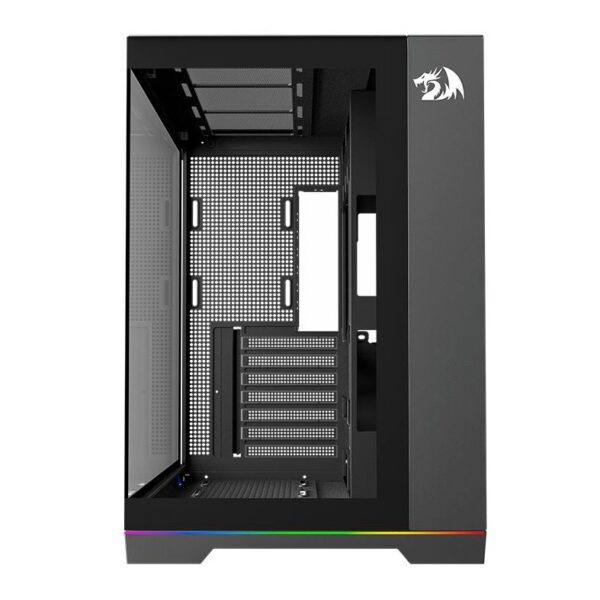 Gabinete Gamer Redragon Scalpel Argb Gc-628 Aquário Atx Vidro Temperado Sem Fans Preto