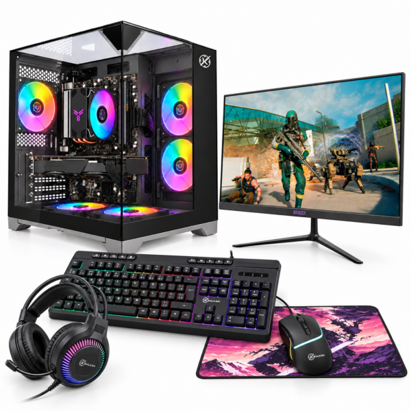 PC Gamer Completo midgard com monitor Mancer Z3B 21,5 polegadas e periféricos Kalkan Baldur
