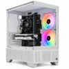 PC Gamer Única Magpie Branco Ryzen 5 5500 RTX 3050 branca — imagem ilustrativa da montagem, perspectiva corrigida