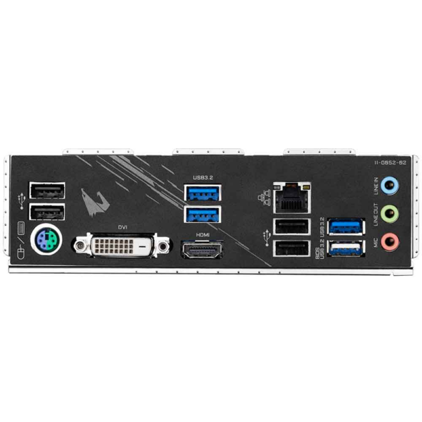 Gigabyte B550M AORUS ELITE Rev. 1.3 — painel traseiro