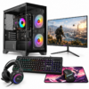 PC Gamer completo Única Gladiator com monitor Mancer Horizon Z3B e Kalkan Baldur: teclado, mouse, headset e mousepad