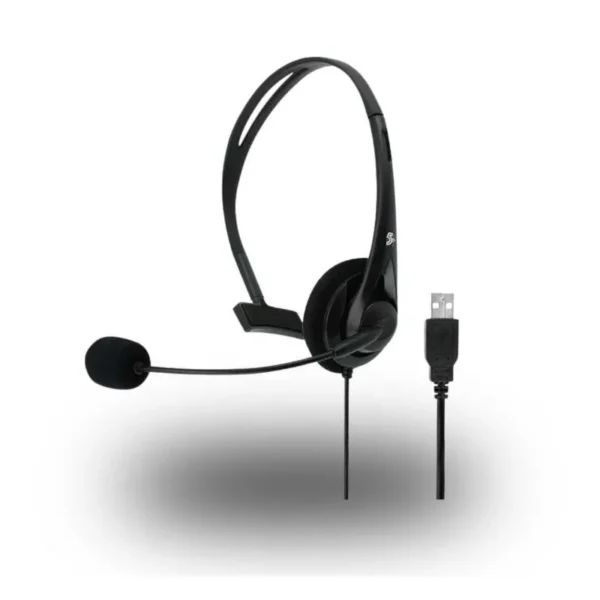 Headset Office 5+ 015-0101 Usb Monoauricular Com Microfone Preto