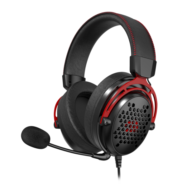 Headset Redragon Diomedes H388 Preto — vista principal com microfone