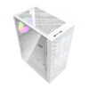 Gabinete Aigo Darkflash A290 Mesh Branco — painel superior e conexões