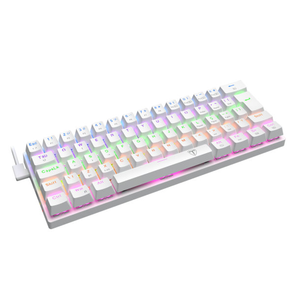 Teclado T-Dagger Arena Pro Branco Switch Marrom — vista principal em perspectiva