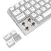 Teclado T-Dagger Arena Pro Branco Switch Marrom — detalhe dos switches marrons