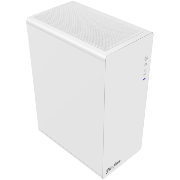 Gabinete Keytime Prime Cloud Branco — vista superior em perspectiva