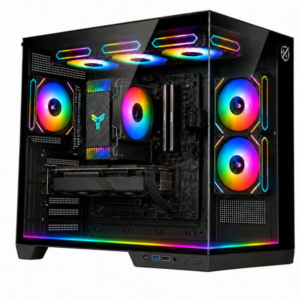 PC Gamer Kalkan Saga RGB com faixa de iluminação na base